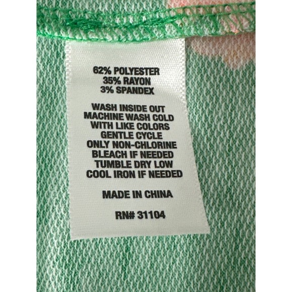 Crown & Ivy Green Floral Tiered Dress Women's XL Long Sleeve Casual Bloom - Picture 6 of 7